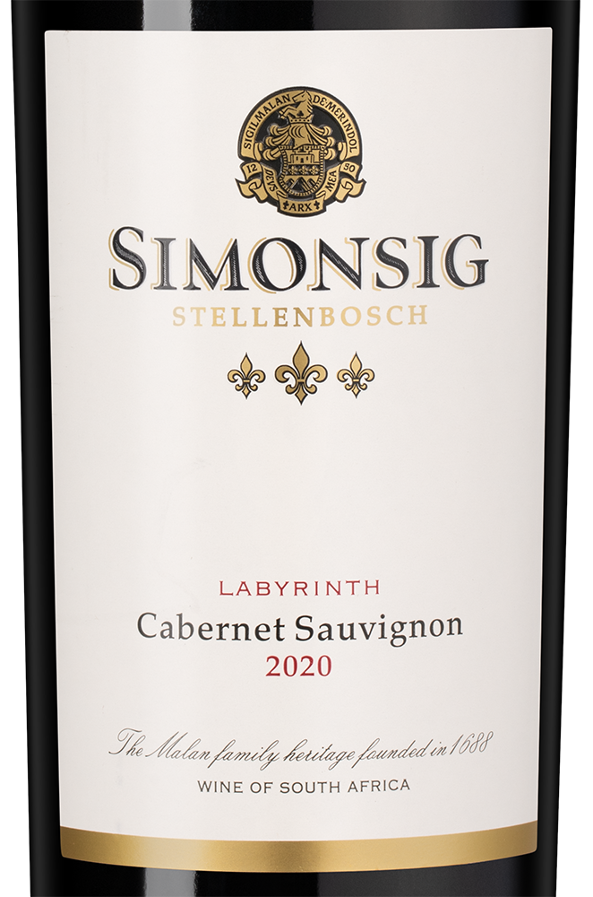 Вино Cabernet Sauvignon Labyrinth, Simonsig, 2020, (147566), Южная Африка, Стелленбош, красное, сухое, 0.75 л, Каберне Совиньон Лабиринт, цена 3353 рублей
