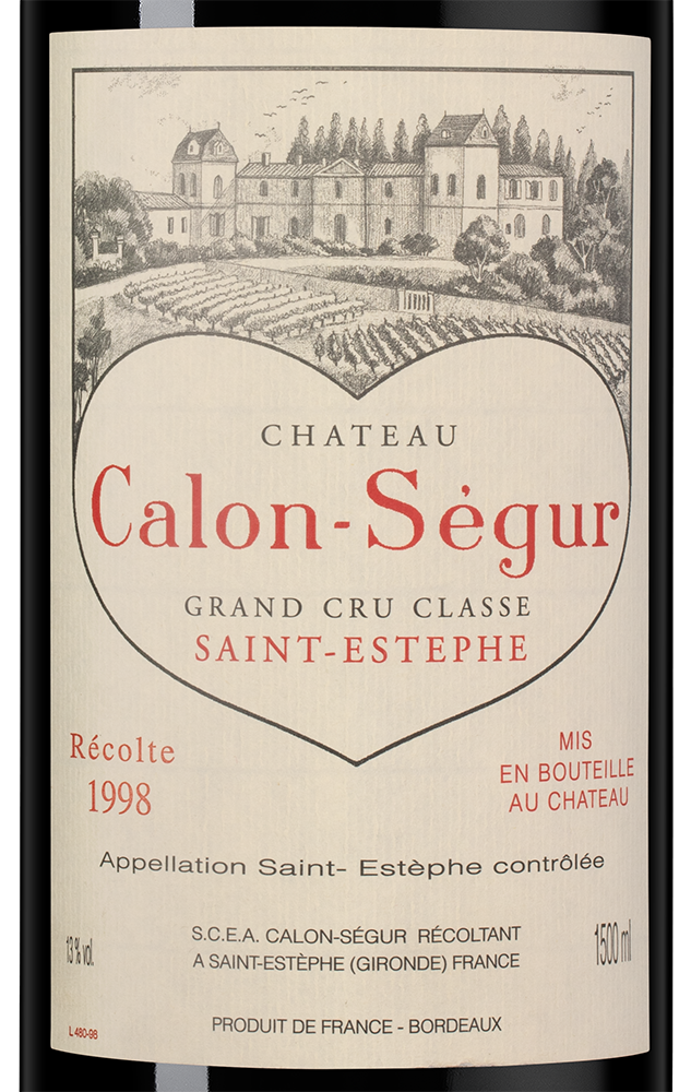 Вино Chateau Calon Segur (Saint-Estephe), 1998, 1.5л, (142478), Франция, Бордо, красное, сухое, 1.5 л, Шато Калон Сегюр, цена 127490 рублей