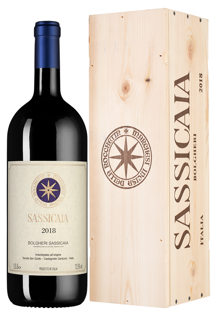 Вино Sassicaia, Tenuta San Guido, 2018, 1.5л, (127746), Италия, Тоскана, красное, сухое, 1.5 л, Сассикайя, цена 284990 рублей