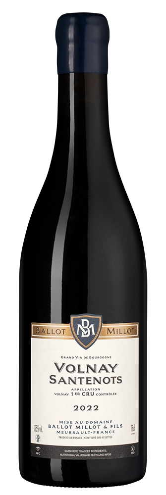 Вино Volnay Premier Cru Santenots, Domaine Ballot Millot et Fils, 2022, (148995), Франция, Бургундия, красное, сухое, 0.75 л, Вольне Премье Крю Сантно, цена 34990 рублей