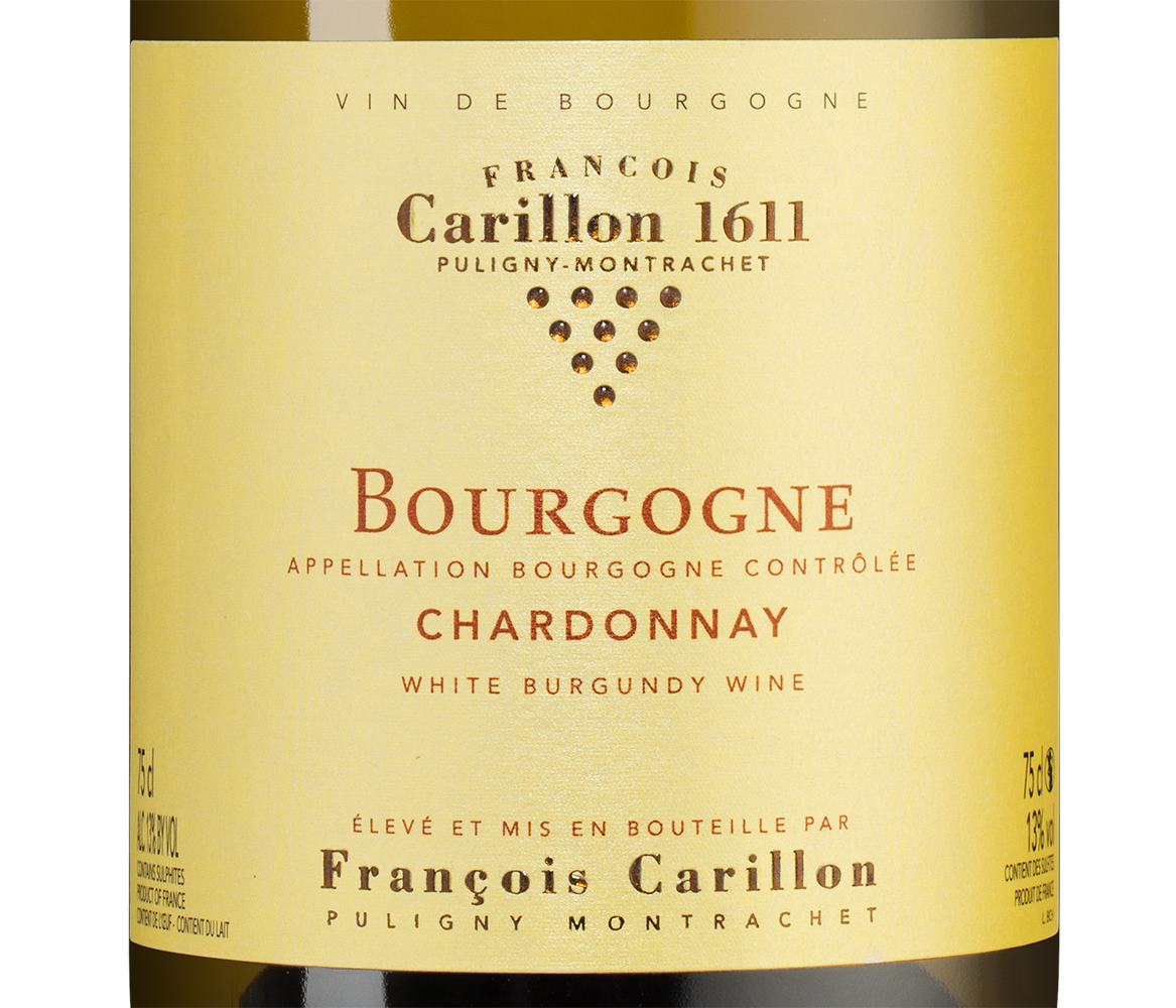 Вино Bourgogne Chardonnay , Francois Carillon, 2018, (128853), Франция, Бургундия, белое, сухое, 0.75 л, Бургонь Шардоне, цена 7790 рублей