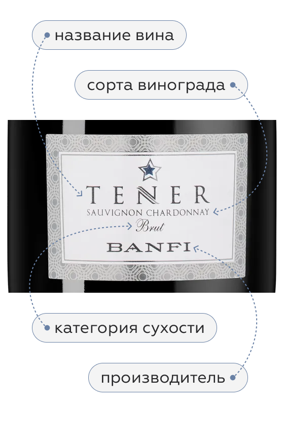 Игристое вино Tener Sauvignon Chardonnay, Banfi, (158773), Италия, Пьемонт, белое, брют, 0.75 л, Тенер Совиньон Шардоне, цена 3490 рублей