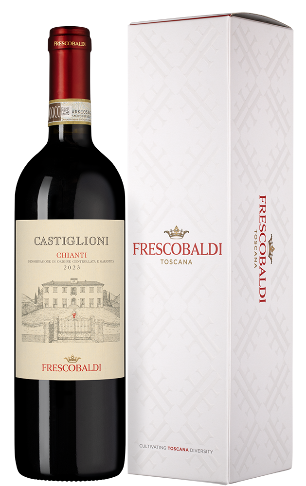 Вино Chianti Castiglioni в подарочной упаковке, Frescobaldi, 2023, (150384), Италия, Тоскана, красное, сухое, 0.75 л, Кьянти Кастильони, цена 3990 рублей