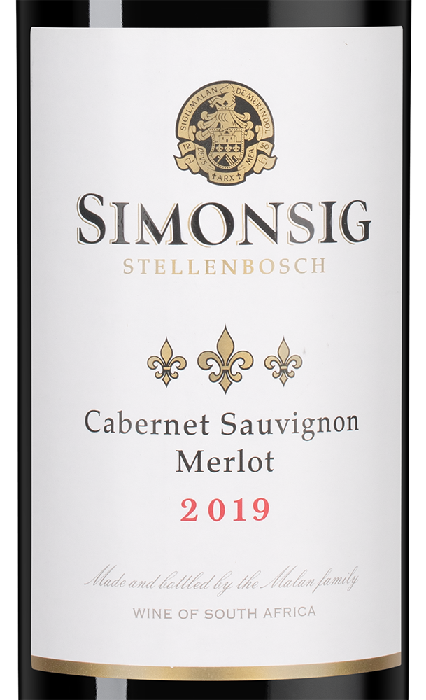 Вино Cabernet Sauvignon / Merlot, Simonsig, 2019, (141072), Южная Африка, Стелленбош, красное, полусухое, 0.75 л, Каберне Совиньон / Мерло, цена 1990 рублей