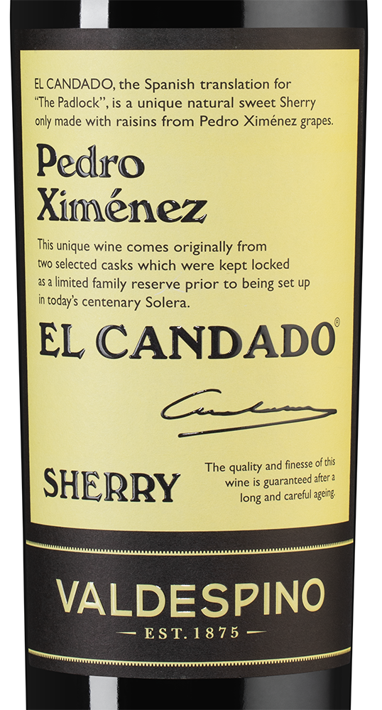 Херес Pedro Ximenez El Candado, Valdespino, (132783), Испания, Андалусия, 0.75 л, Педро Хименес Эль Кандадо, цена 5990 рублей