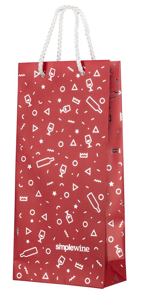 Подарочный пакет Simplewine бордо для 1 бутылки, (126156), Россия, Подарочный пакет бордо малый, цена 140 рублей