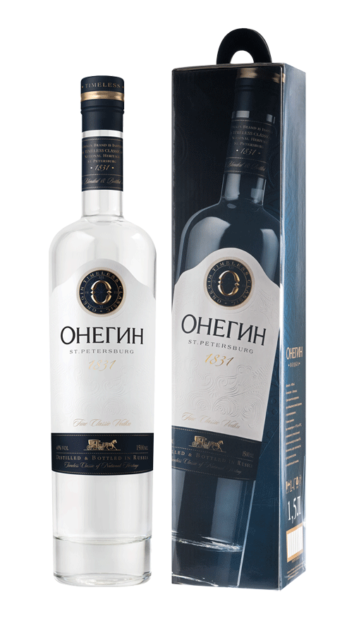 Водка Онегин, 1.5л, (124382), Россия, 1.5 л, Онегин, цена 3990 рублей