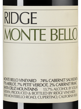 Вино Monte Bello, (89075), красное сухое, 1995 г., 0.75 л, Монте Белло цена 94990 рублей