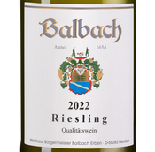 Белое вино Рислинг (Германия) Balbach Riesling