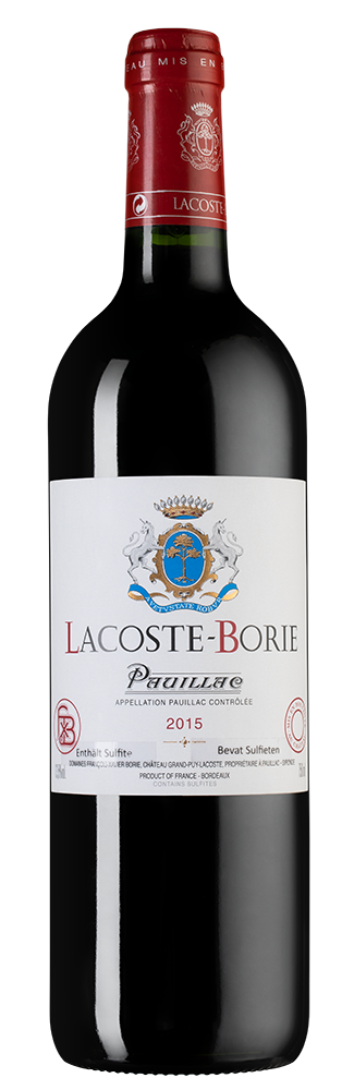 Вино Lacoste-Borie, Chateau Grand-Puy-Lacoste, 2015, (150767), Франция, Бордо, красное, сухое, 0.75 л, Лакост-Бори, цена 9990 рублей