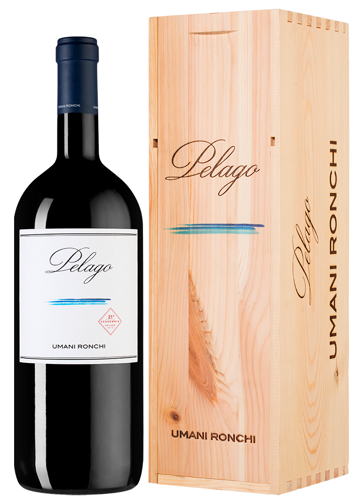 Вино 	 Pelago в подарочной упаковке, Umani Ronchi, 2019, 1.5л, (144837), Италия, Марке, красное, сухое, 1.5 л, Пелаго, цена 27490 рублей