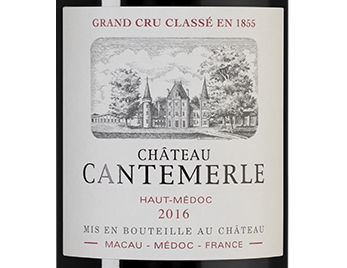 Вино Chateau Cantemerle (Haut-Medoc), 2016, (137683), Франция, Бордо, красное, сухое, 0.75 л, Шато Кантмерль, цена 11490 рублей