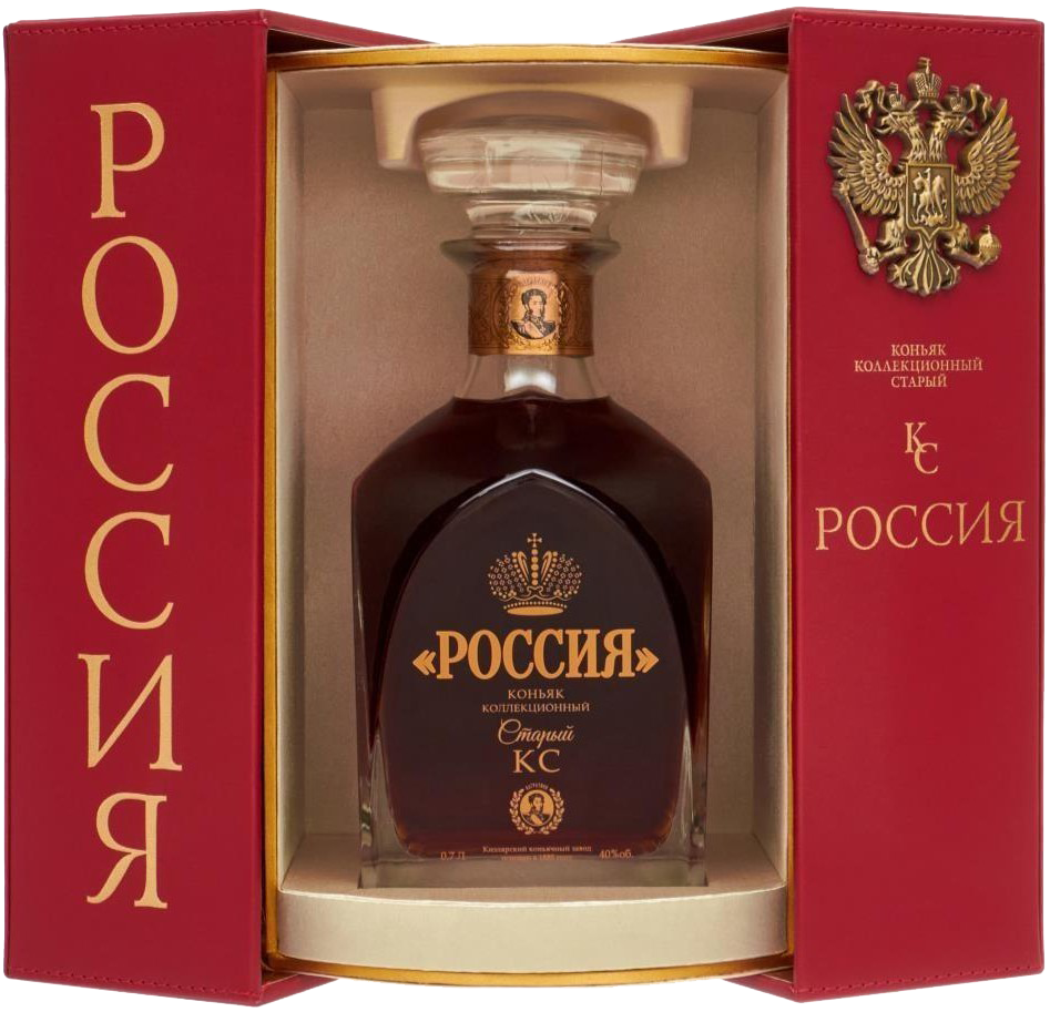 Российский коньяк "Россия" коллекционный в подарочной упаковке, (156577), Россия, Дагестан, 0.7 л, Россия КС, цена 12490 рублей