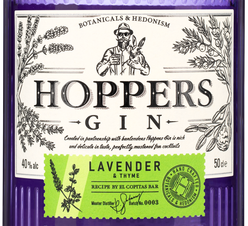 Джин Hoppers Lavender & Thyme, (147523), 40%, Россия, 0.5 л, Хопперс Лаванда и Чабрец цена 990 рублей