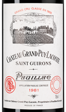Вино Chateau Grand-Puy-Lacoste Grand Cru Classe (Pauillac), (145485), красное сухое, 1981 г., 0.75 л, Шато Гран-Пюи-Лакост цена 41990 рублей
