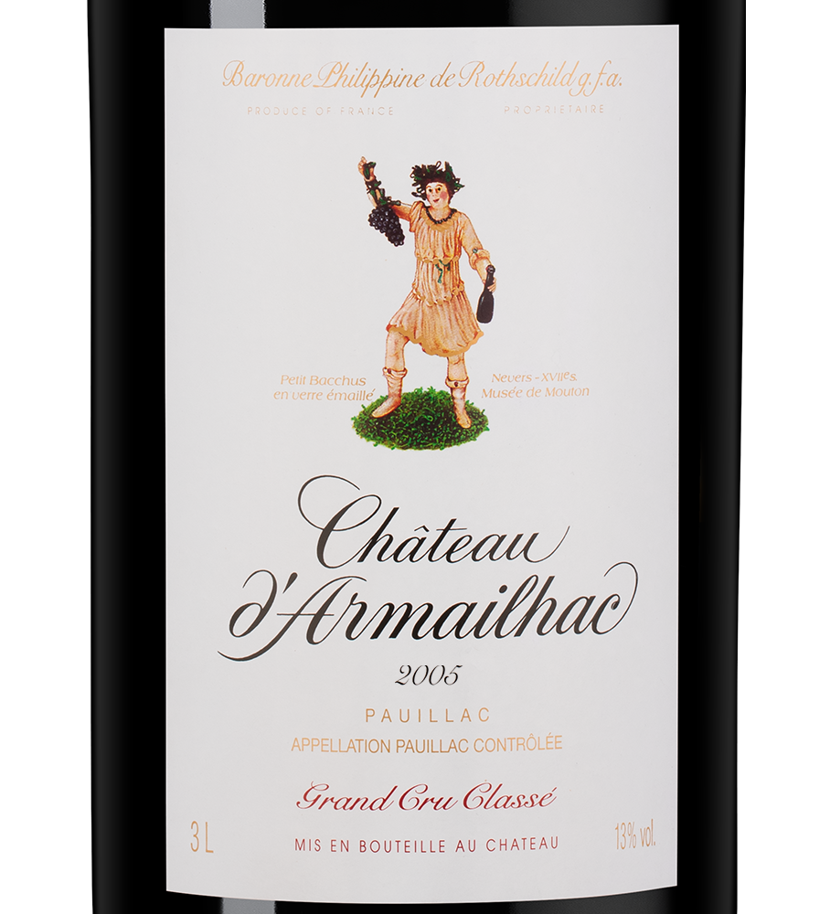 Вино Chateau d'Armailhac, 2005, 3л, (152500), Франция, Бордо, красное, сухое, 3 л, Шато д'Армайяк, цена 189990 рублей