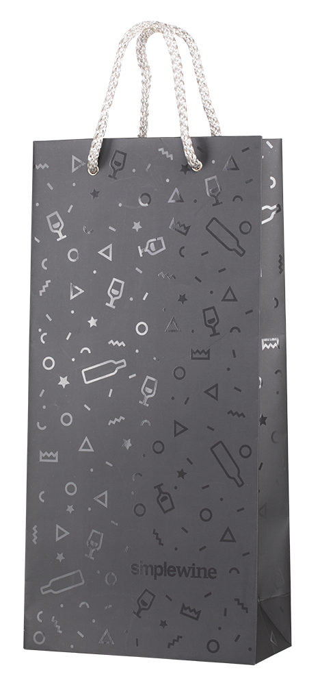 Подарочный пакет Simplewine серый для 1 бутылки, (126157), Россия, Подарочный пакет серый малый, цена 140 рублей