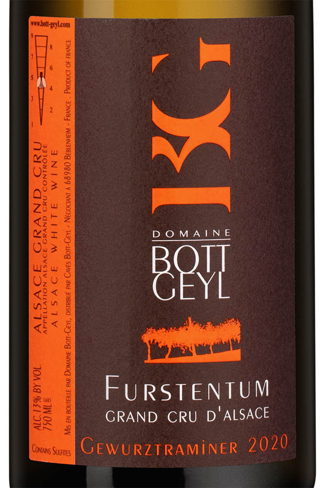 Вино Gewurztraminer Grand Cru Furstentum, Domaine Bott-Geyl, 2020, (155403), Франция, Эльзас, белое, сладкое, 0.75 л, Гевюрцтраминер Гран Крю Фурштентум, цена 11990 рублей