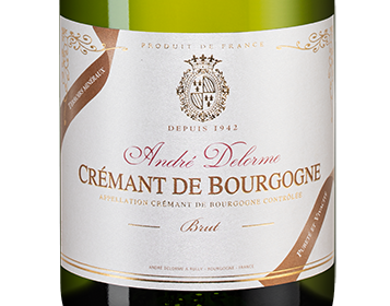 Игристое вино Cremant de Bourgogne Brut, Andre Delorme, (156081), Франция, Бургундия, белое, брют, 0.75 л, Креман де Бургонь Брют, цена 3090 рублей