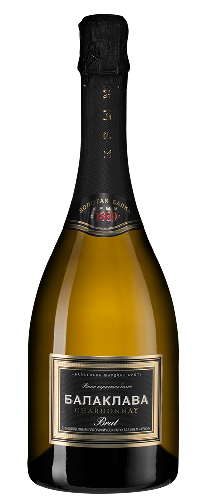 Игристое вино Балаклава Шардоне Брют, Золотая Балка, 2023, (152413), Россия, Крым, белое, брют, 0.75 л, Балаклава Шардоне Брют, цена 832 рублей