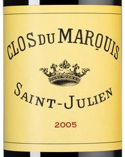 Вино Clos du Marquis, (131564), красное сухое, 2005 г., 0.75 л, Кло дю Марки цена 18990 рублей