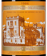 Вино Chateau Ducru-Beaucaillou, (137062), красное сухое, 1986 г., 0.75 л, Шато Дюкрю-Бокайю цена 67490 рублей