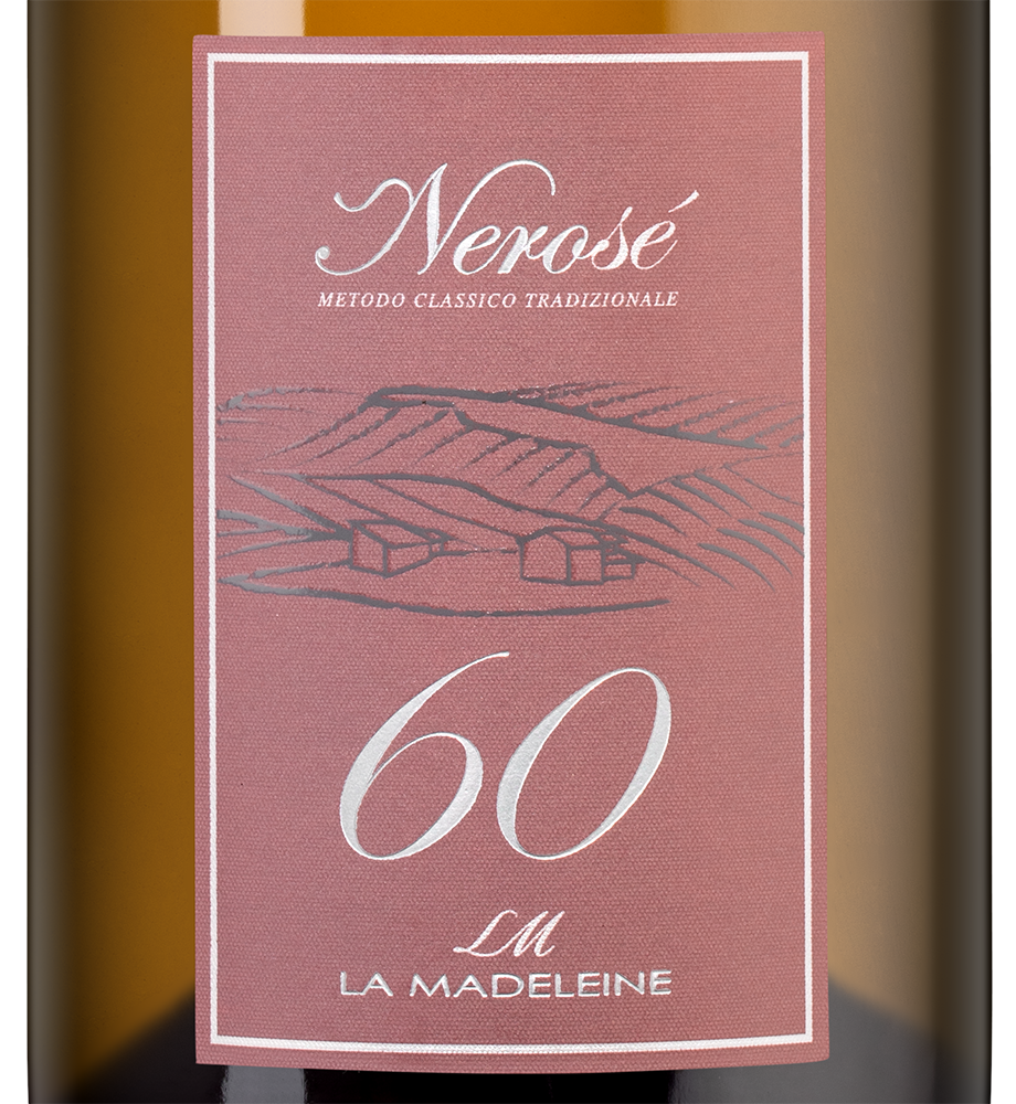 Игристое вино Nerose 60, La Madeleine, (130526), Италия, Умбрия, розовое, экстра брют, 0.75 л, Нерозе 60, цена 6490 рублей