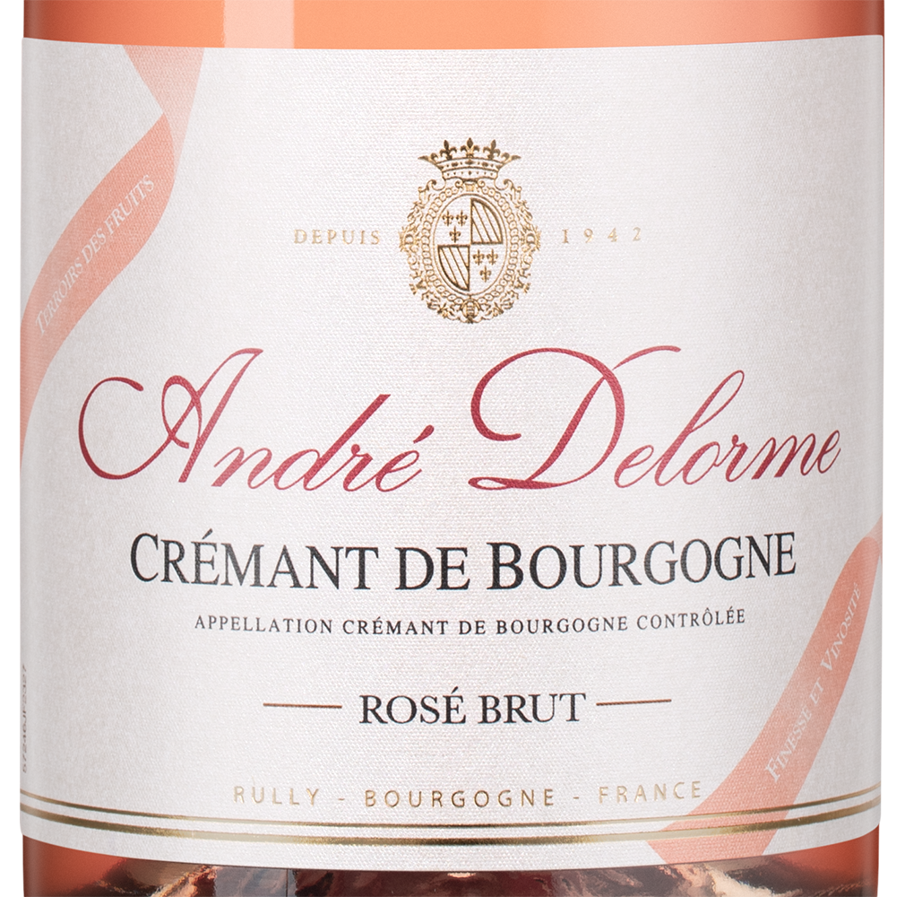 Игристое вино Cremant de Bourgogne Brut Rose в подарочной упаковке, Andre Delorme, (157952), Франция, Бургундия, розовое, брют, 0.75 л, Креман де Бургонь Брют Розе, цена 4040 рублей