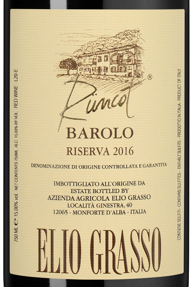Вино Barolo Runcot Riserva, Elio Grasso, 2016, (151997), Италия, Пьемонт, красное, сухое, 0.75 л, Бароло Рункот Ризерва, цена 69990 рублей