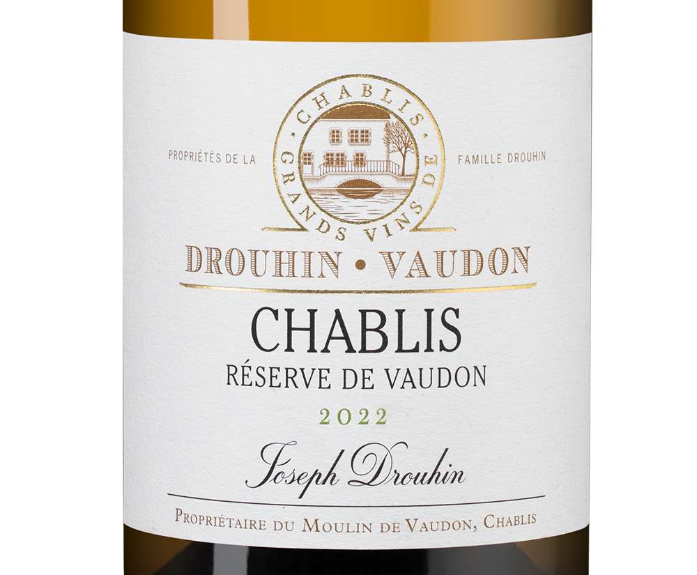Вино Chablis Reserve de Vaudon, Joseph Drouhin, 2022, (152268), Франция, Бургундия, белое, сухое, 0.75 л, Шабли Резерв де Водон, цена 9490 рублей