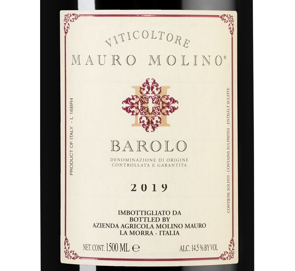 Вино Barolo в подарочной упаковке, Mauro Molino, 2019, 1.5л, (144710), Италия, Пьемонт, красное, сухое, 1.5 л, Бароло, цена 27490 рублей