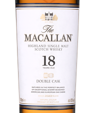 Виски Macallan Double Cask Matured 18 Years Old в подарочной упаковке, (145896), gift box в подарочной упаковке, Односолодовый 18 лет, Шотландия, 0.7 л, Макаллан дабл каск 18 лет цена 44990 рублей