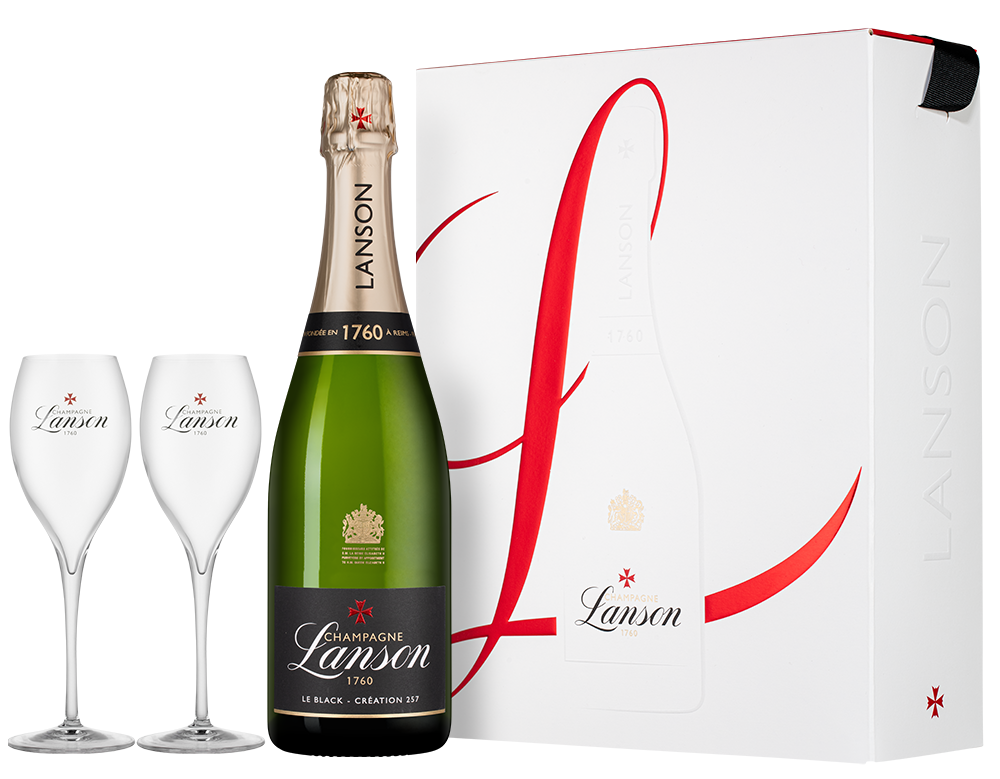 Шампанское Le Black Сreation 257 в подарочной упаковке, Lanson, (157235), Франция, Шампань, белое, брют, 0.75 л, Ле Блэк Лейбл Брют, цена 17490 рублей