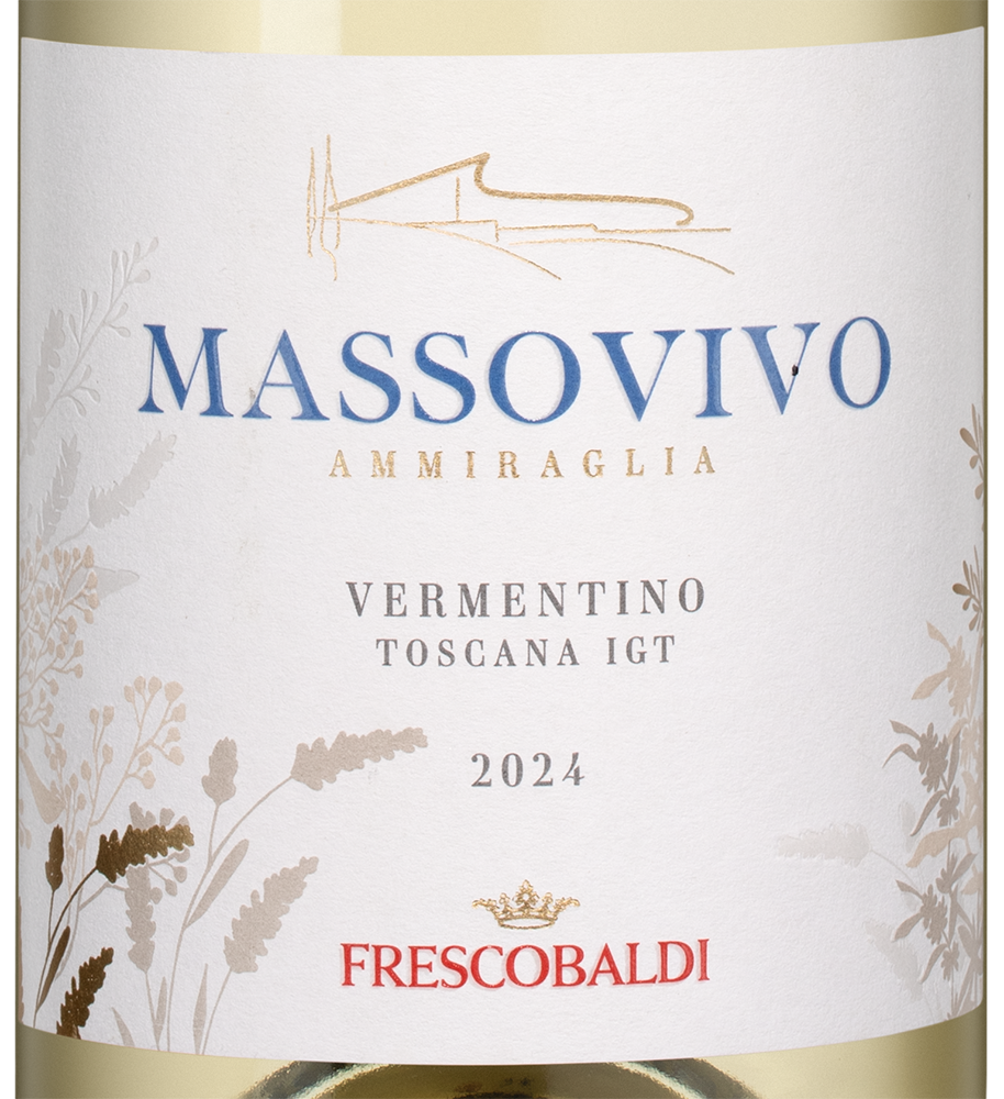Вино Massovivo Vermentino, Frescobaldi, 2024, (159130), Италия, Тоскана, белое, сухое, 0.75 л, Массовиво Верментино, цена 3990 рублей