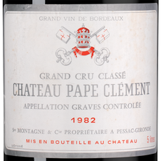 Вино Chateau Pape Clement Grand Cru Classe de Grave (Pessac-Leognan) RG, (142531), красное сухое, 1982 г., 5 л, Шато Пап Клеман Руж цена 379990 рублей