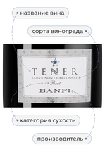 Игристое вино Tener Sauvignon Chardonnay, (147937), белое брют, 0.75 л, Тенер Совиньон Шардоне цена 3340 рублей