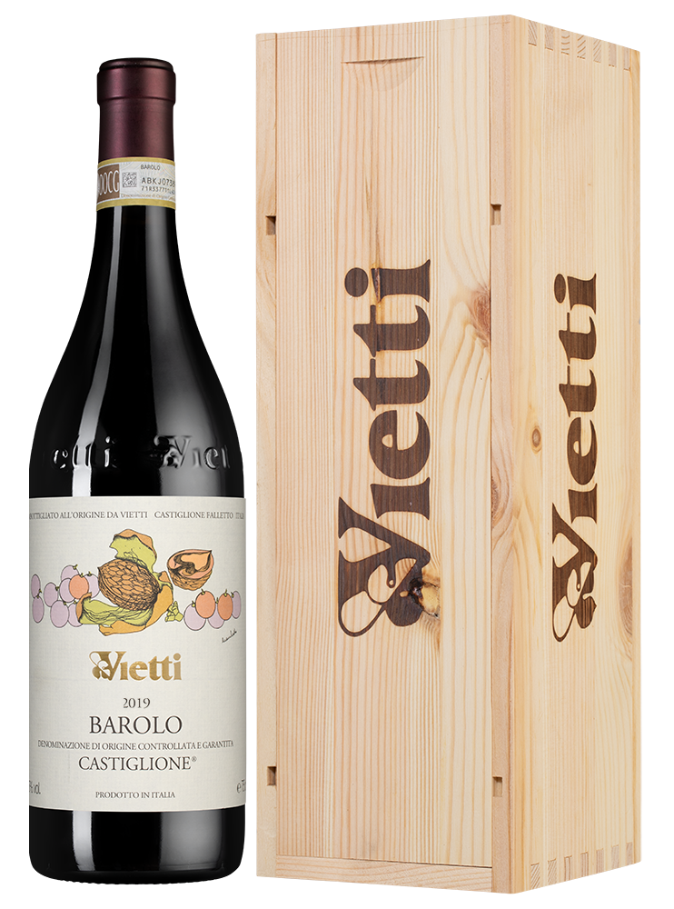 Вино Barolo Castiglione в подарочной упаковке, Vietti, 2019, (145330), Италия, Пьемонт, красное, сухое, 0.75 л, Бароло Кастильоне, цена 23490 рублей