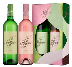 Вино Pfefferer + Pfefferer Pink в подарочной упаковке, (142357), gift box в подарочной упаковке, 0.75 л, Дуэт Пфефферер цена 4990 рублей