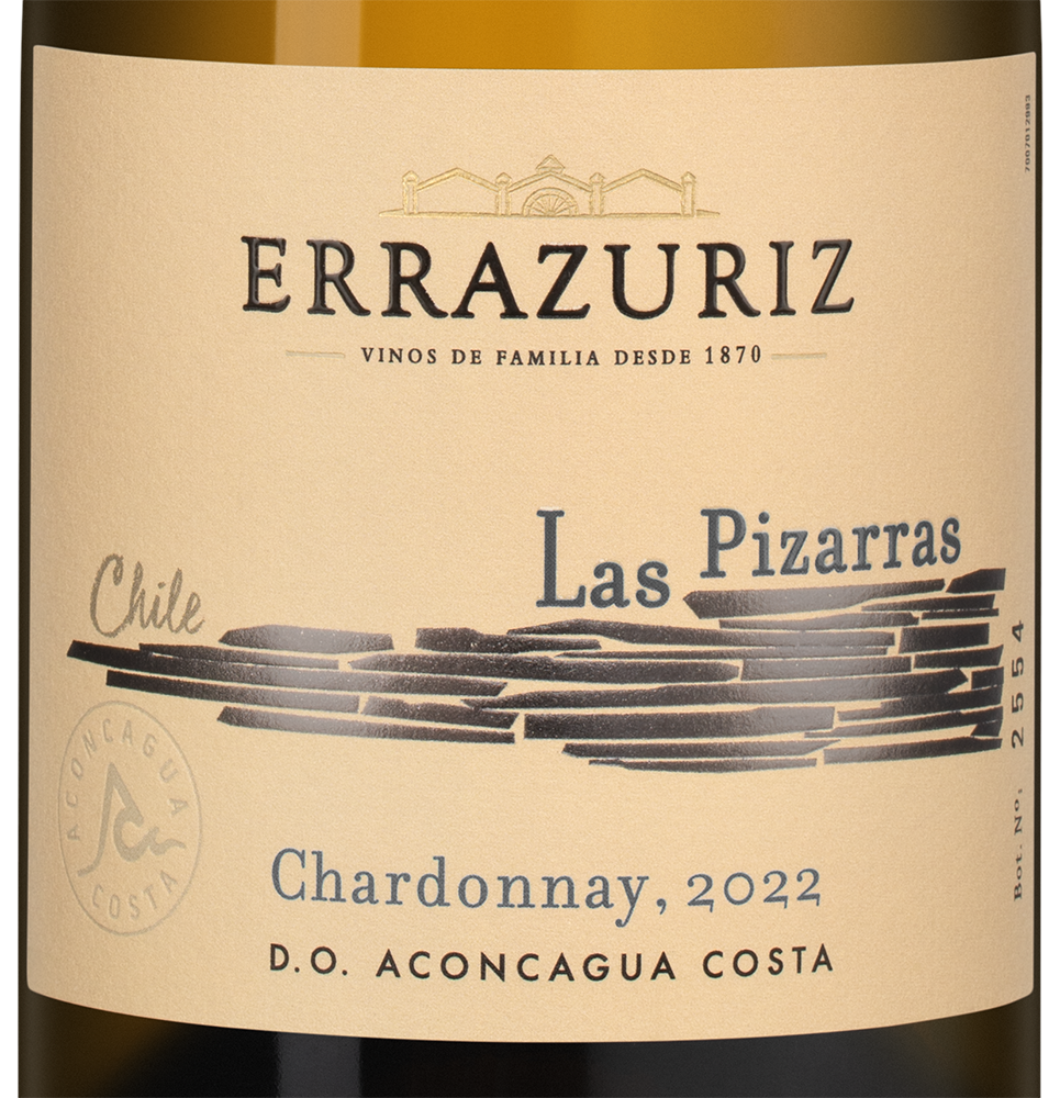 Вино Las Pizarras Chardonnay, Errazuriz, 2022, (151387), Чили, Аконкагуа, белое, сухое, 0.75 л, Лас Писаррас Шардоне, цена 24990 рублей