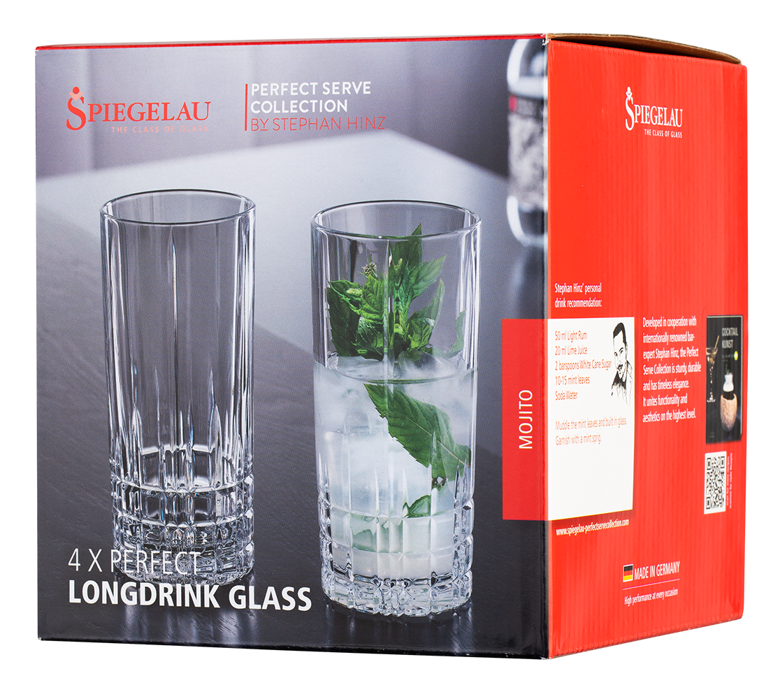Набор из 4-х бокалов Spiegelau Perfect Serve для коктейлей, 0.35л, (129213), Германия, хрустальное стекло, 0.35 л, Шпигелау Перфект Лонгдринк (набор по 4), цена 4560 рублей