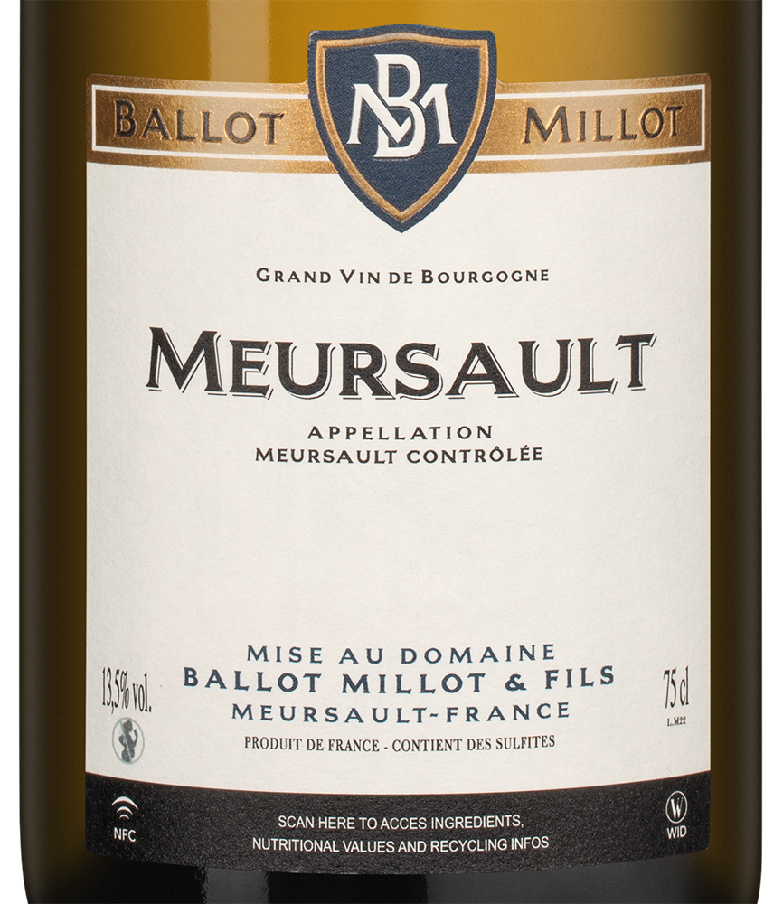 Вино Meursault, Domaine Ballot Millot et Fils, 2023, (154457), Франция, Бургундия, белое, сухое, 0.75 л, Мерсо, цена 27490 рублей