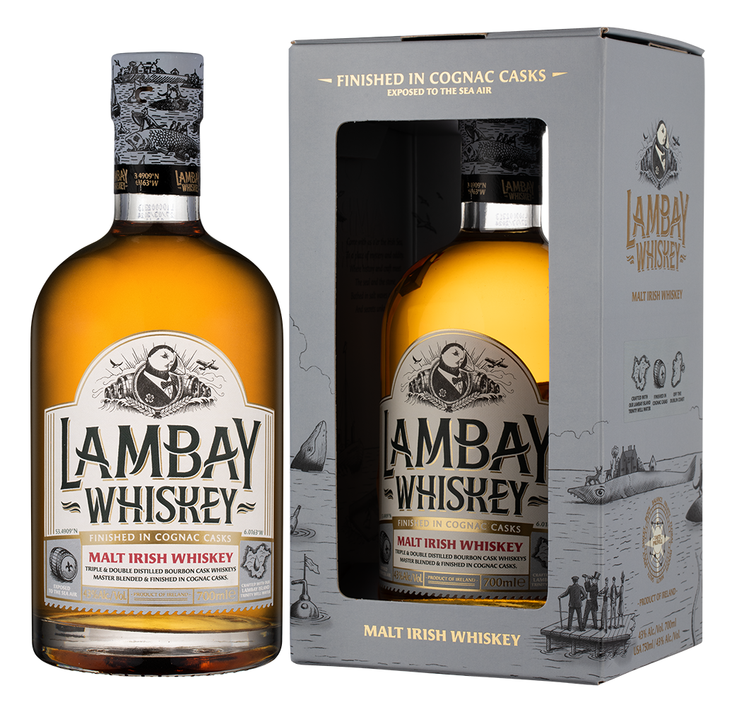 Виски Lambay Malt Irish Whiskey в подарочной упаковке, (154943), Ирландия, 0.7 л, Ламбей Молт Айриш Виски, цена 12490 рублей