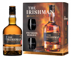 Виски The Irishman Founder's Reserve + 2 glasses  in gift box, (113157), gift box в подарочной упаковке, Купажированный, Ирландия, 0.7 л, Зе Айришмен Фаундерс Резерв + 2 бокала в п/у цена 8990 рублей