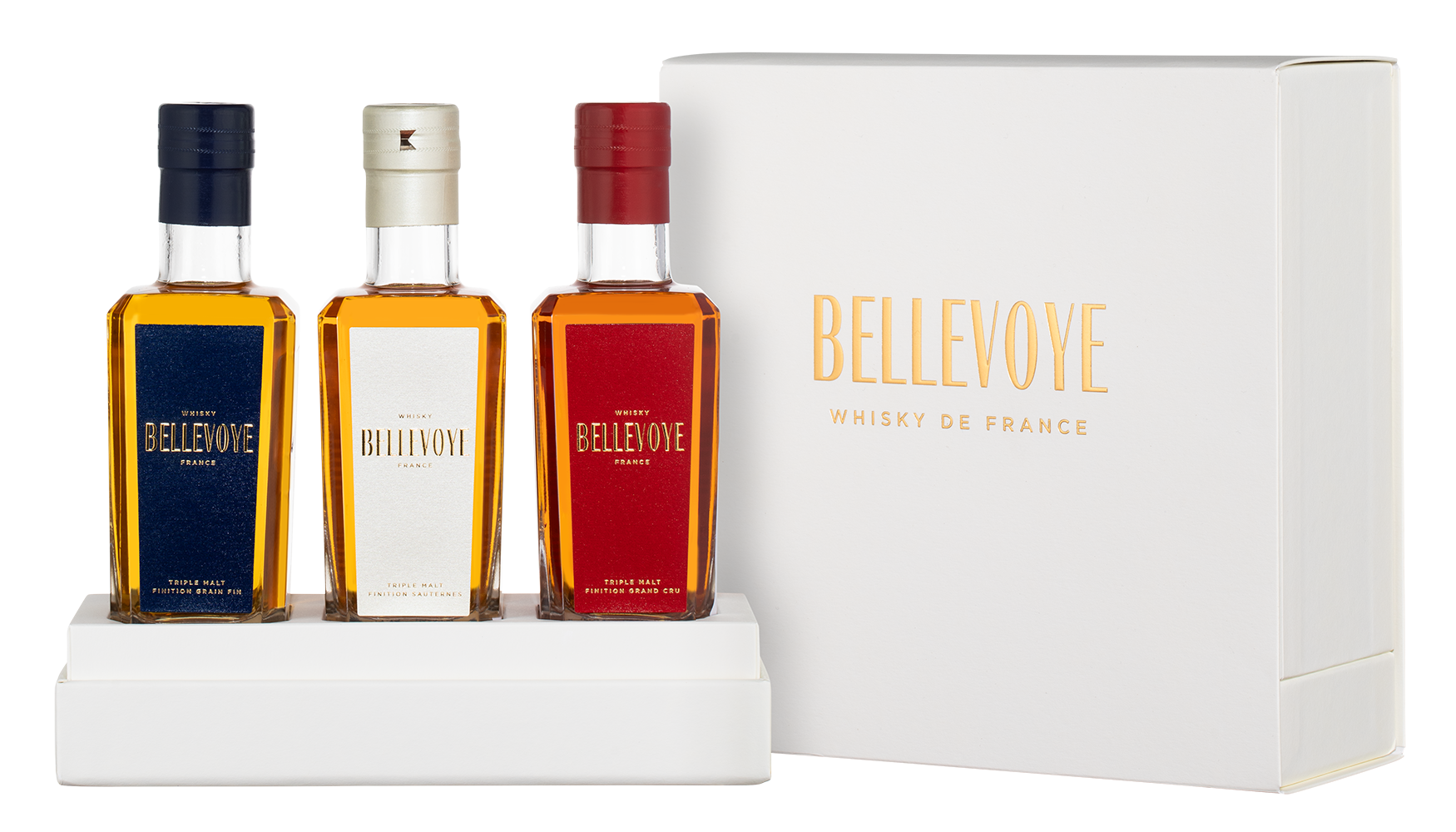 Виски Bellevoye Discovery , 0.2л, (138396), Франция, 0.2 л, Набор Бельвуа Дискавери 3 бутылки 0,2л, цена 16490 рублей