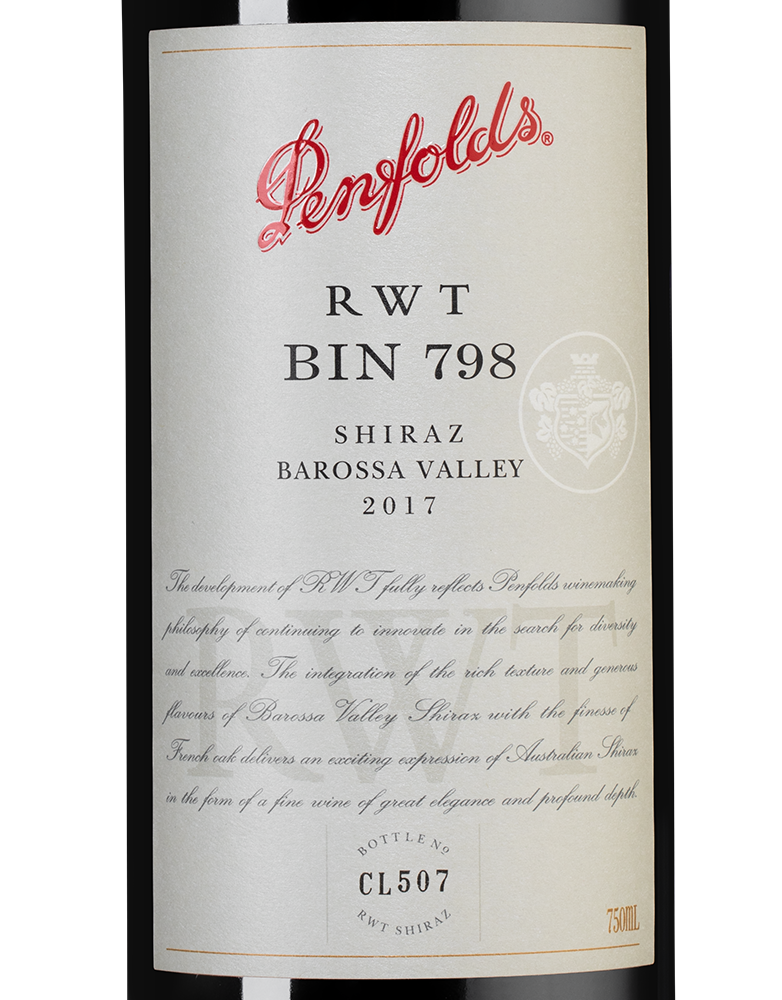 Вино Penfolds RWT Shiraz, 2017, (133878), Австралия, Южная Австралия, красное, сухое, 0.75 л, Пенфолдс РВТ Шираз, цена 49990 рублей