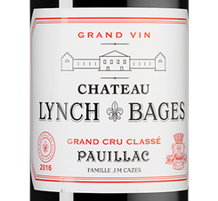 Вино Chateau Lynch-Bages, (108677), красное сухое, 2016 г., 0.75 л, Шато Линч-Баж цена 41490 рублей