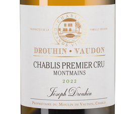 Вино Chablis Premier Cru Montmains, (143895), белое сухое, 2022 г., 0.75 л, Шабли Премье Крю Монмэн цена 12490 рублей