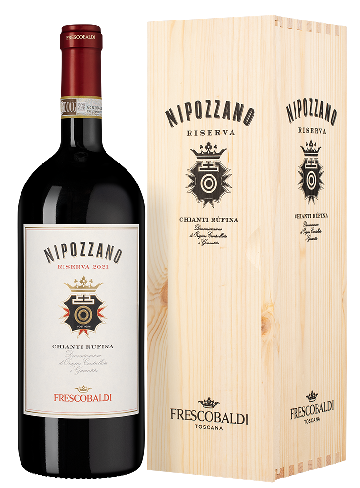 Вино Nipozzano Chianti Rufina Riserva в подарочной упаковке, Frescobaldi, 2021, 1.5л, (148369), Италия, Тоскана, красное, сухое, 1.5 л, Нипоццано Кьянти Руфина Ризерва, цена 12990 рублей