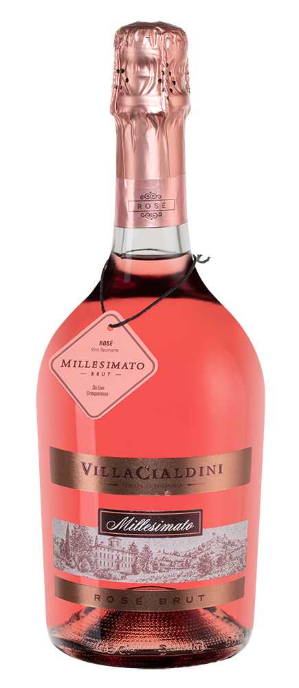 Игристое вино Villa Cialdini Brut Rose, Poderi Alti, 2021, (138706), Италия, Эмилия-Романья, розовое, брют, 0.75 л, Вилла Чальдини Брют Розе, цена 1990 рублей