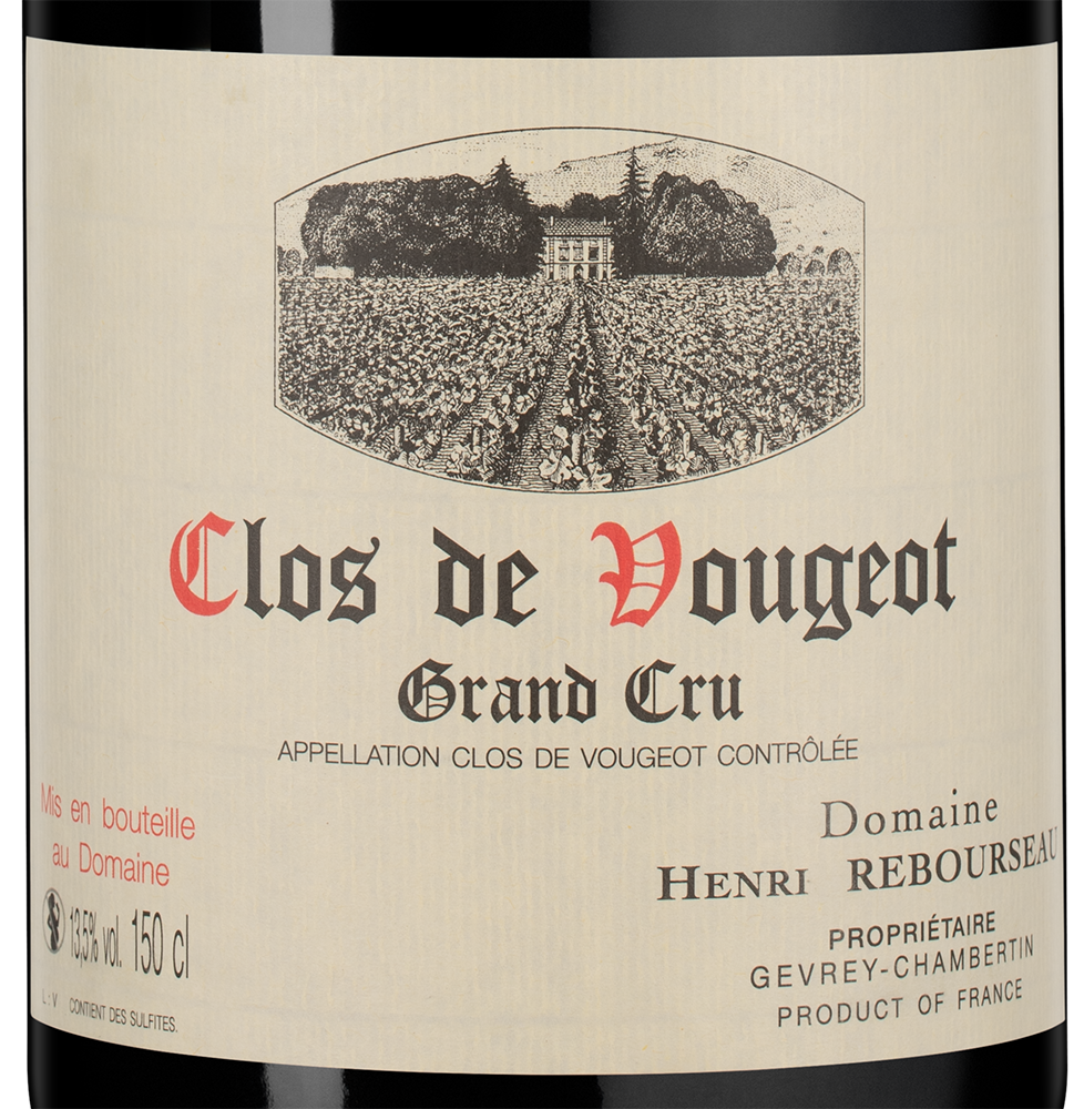 Вино Clos de Vougeot Grand Cru, Domaine Henri Rebourseau, 2023, 1.5л, (157965), Франция, Бургундия, красное, сухое, 1.5 л, Кло де Вужо Гран Крю, цена 164990 рублей